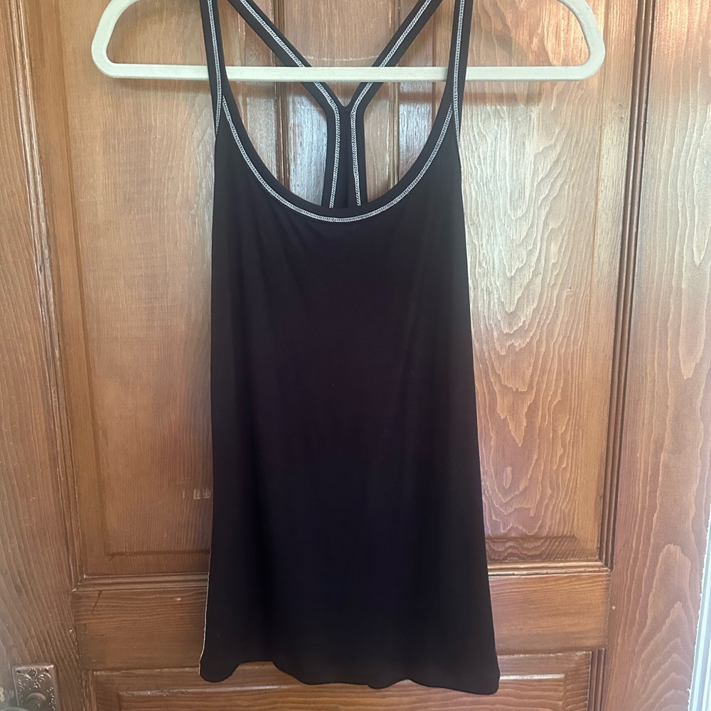 ZYIA Black Vida Tank with Strappy Y-Back and Contrast Trim